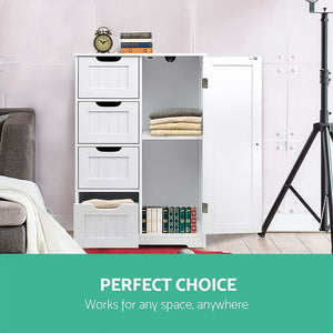 White Tallboy Storage Cabinet