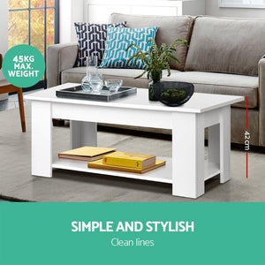 White Mechanical Lift Up Top Coffee Table