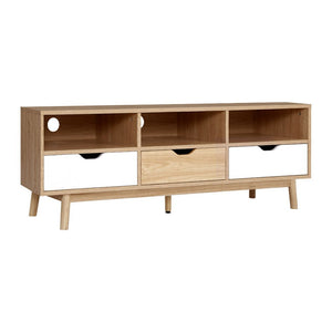 Scandinavian Wooden TV Cabinet Entertainment Unit - 140cm