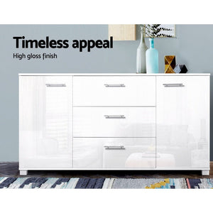 White High Gloss Sideboard Storage Cabinet Cupboard