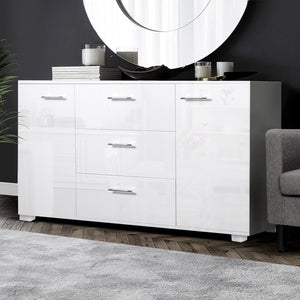 White High Gloss Sideboard Storage Cabinet Cupboard