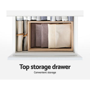 White High Gloss 3 Tier Shoe Cabinet Drawer