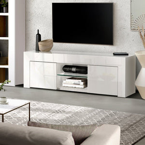 1.3m White High Gloss TV Stand / Entertainment Unit
