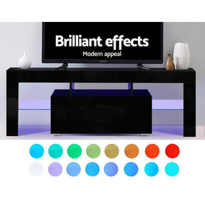 130cm Black TV Cabinet Entertainment Unit
