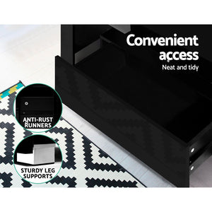 130cm Black TV Cabinet Entertainment Unit