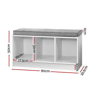 White Box Storage Cabinet Bench