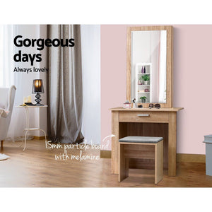 Jewellery / Dressing Table With Mirror And Stool