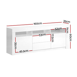 160cm White TV Cabinet / Entertainment Unit