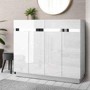 White High Gloss 120cm Storage Cupboard