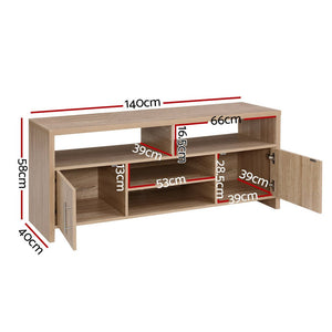 140cm Oak TV Cabinet Entertainment / Unit Stand
