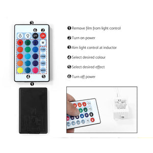 Artiss Bedside Tables Side Table Drawers RGB LED High Gloss Nightstand White