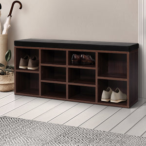 Walnut Shoe Cabinet Bench