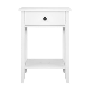 Bedside Tables Drawer Side Table Nightstand White Storage Cabinet White Shelf