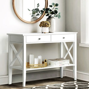 White Hallway Console Table / Bench