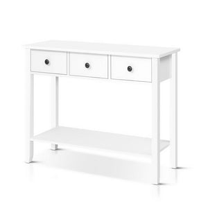 White 3 Drawers Display Hallway Console