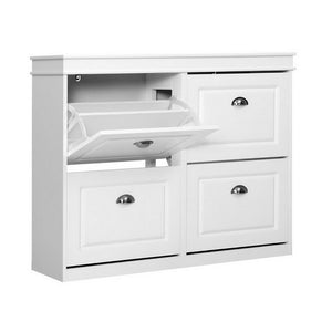White Shelf Drawer Cupboard / Organiser - 24 Pair Capacity