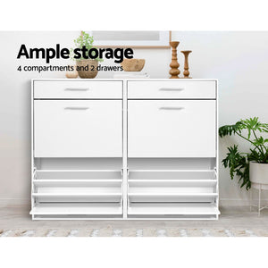 White Shoe Cabinet - 36 Pair Capacity