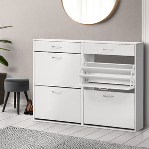 White Shoe Cabinet - 36 Pair Capacity