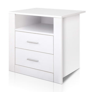 White Bedside Table With Drawers