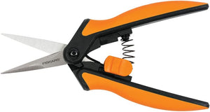Fiskars Softouch Micro-Tip Pruning Snips | Non-Coated Blades