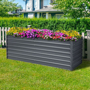 240X80X77CM Galvanised Raised Steel Instant Planter 2N1