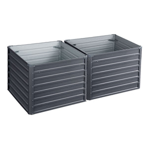 Galvanized Steel Garden Bed - 100X100X77CM - Twin Pack
