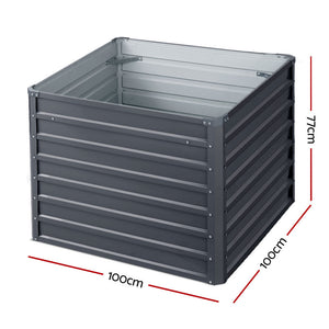 Galvanized Steel Garden Bed - 100X100X77CM - Twin Pack
