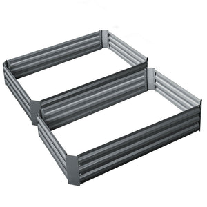 Galvanized Steel Raised Garden Bed - 150cm x 90cm - Twin Pack