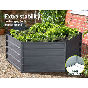 Galvanized Steel Garden Bed - 130X130X46CM - Twin Pack