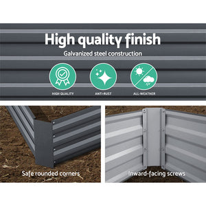 Galvanized Aluminum Steel Raised Garden Beds - 150X90X30CM - Twin Pack