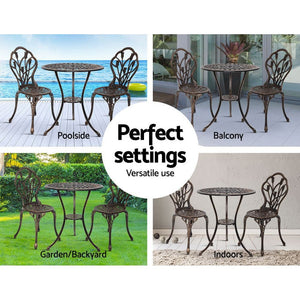 3PCS Vintage Garden Table And Chairs