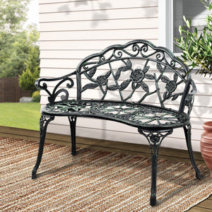 Victorian Styled Garden Bench - Green