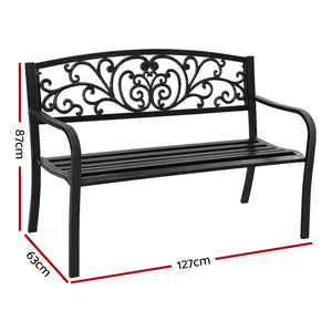 Black Outdoor Garden Bench