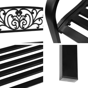 Black Outdoor Garden Bench
