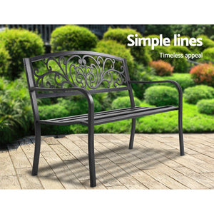 Black Outdoor Garden Bench