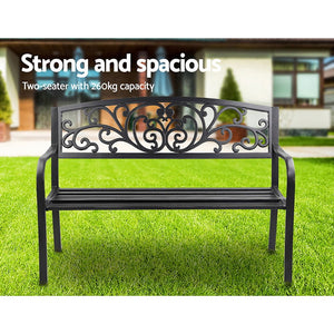 Black Outdoor Garden Bench