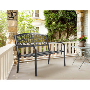 Black Outdoor Garden Bench