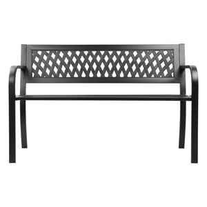 Modern Black Steel Garden Bench / Seat
