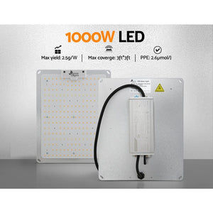GF 1000W Full Spectrum LED Grow Light - 2.6 umol/J