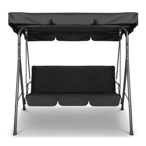 Outdoor Swinging Hammock Chair - 3 Seater - Black