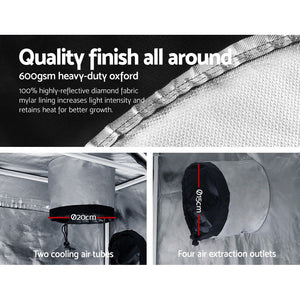 Gf Hydroponic Grow Tent 1.2X1.2X2M / 600D Oxford
