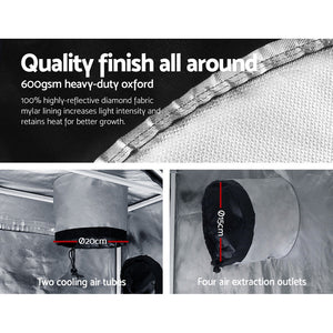 Gf Hydroponic Grow Tent 2.4m x 1.2m x 2m / 600D Oxford