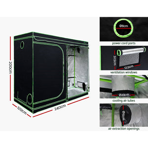 Greenfingers Grow Tent 2200W LED Grow Light Hydroponic Kit - 2.4x1.2x2M
