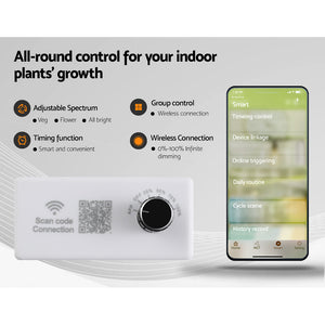 Greenfingers Grow Tent 2200W LED Grow Light Hydroponic Kit - 2.4x1.2x2M