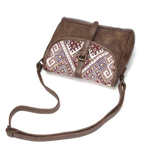 Cool Vintage Styled Messenger Bag With Patchwork Design