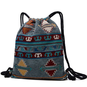 Cute Aztec Hippie Styled Draw String Bags - Various Designs