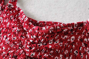 Women's Red Boho Two Piece Outfit | Sleeveless Top + Bohemian Dress | S-L