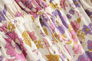 Women's Floral Boho Romper With Tassels | V-Neck Jumpsuit | S-L