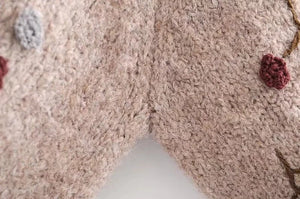 Gypsy Women's O-Neck Thick Warm Jumper With Hippie Flowers | S-L