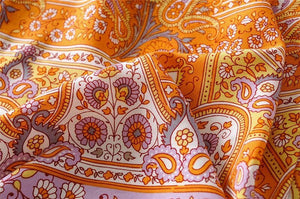 Women's Orange Floral Printed Sleeveless Boho Bodysuit Romper | S-L